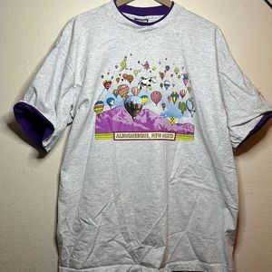 Vintage Albuquerque New Mexico hot air balloon double cuffed T-shirt